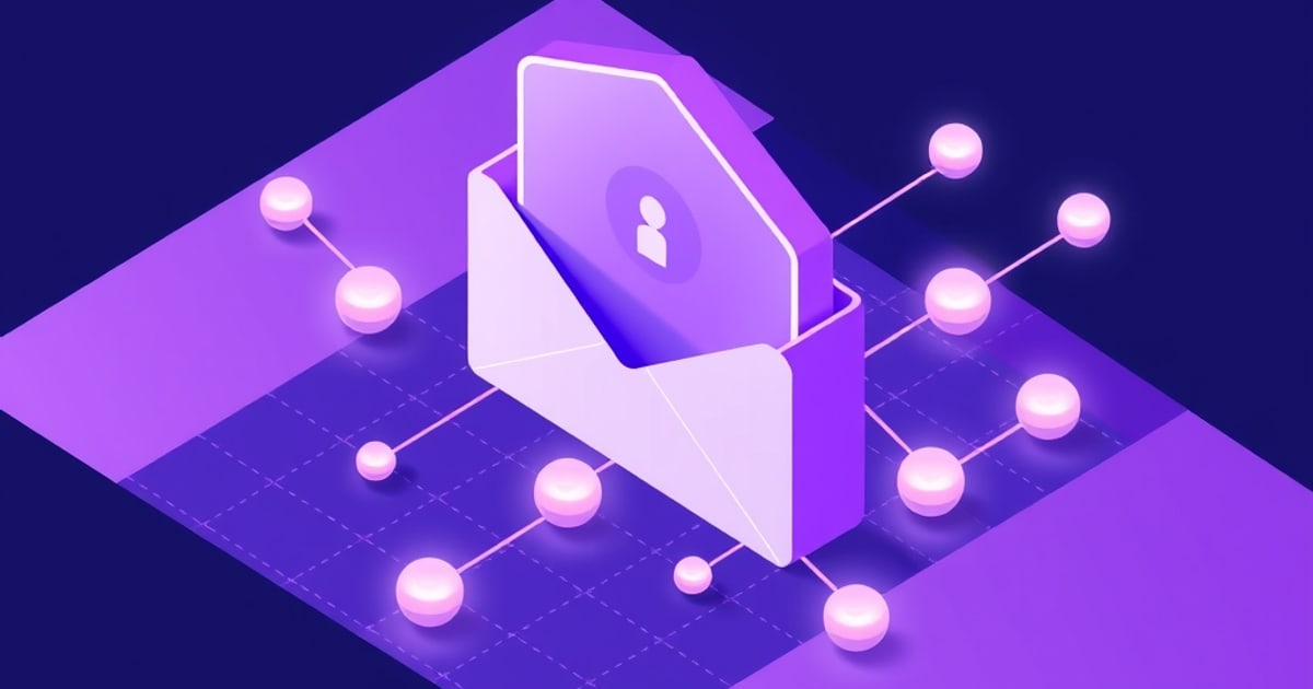 Isometric decision tree showing encrypted email considerations with threat model elements